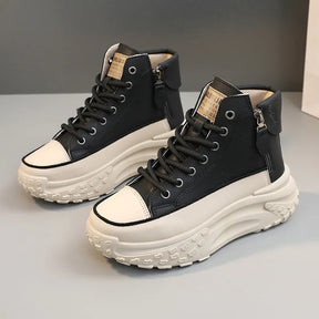 Tênis Feminino Plataforma com Design Vulcanizado Respirável Estilo Casual – (Promoção de Inverno 2025)