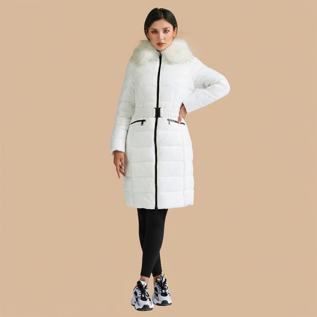 Casaco Feminino Sobretudo Puffer Brilhante