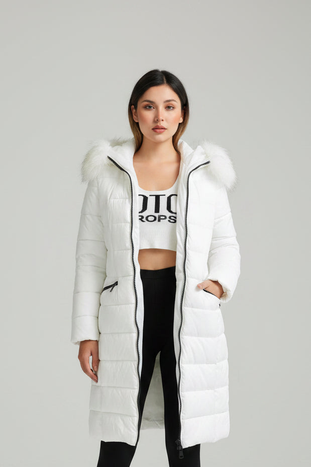 Casaco Feminino Sobretudo Puffer Brilhante