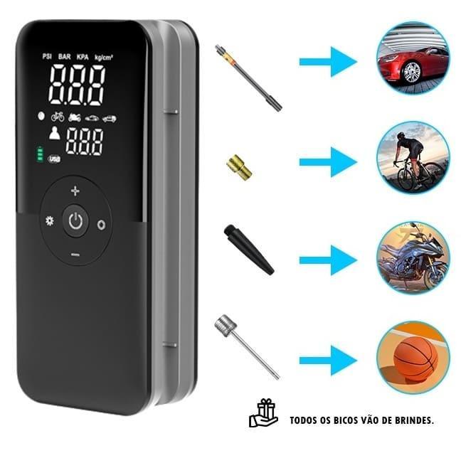 Compressor De Ar Digital Portátil (Calibrador de Pneus)