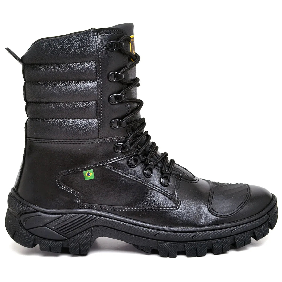 Bota Masculina Militar Monocromática com Zíper e Cadarço - (Promoção de Inverno 2025)