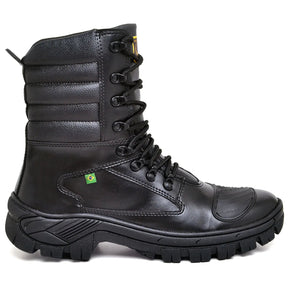 Bota Masculina Militar Monocromática com Zíper e Cadarço - (Promoção de Inverno 2025)