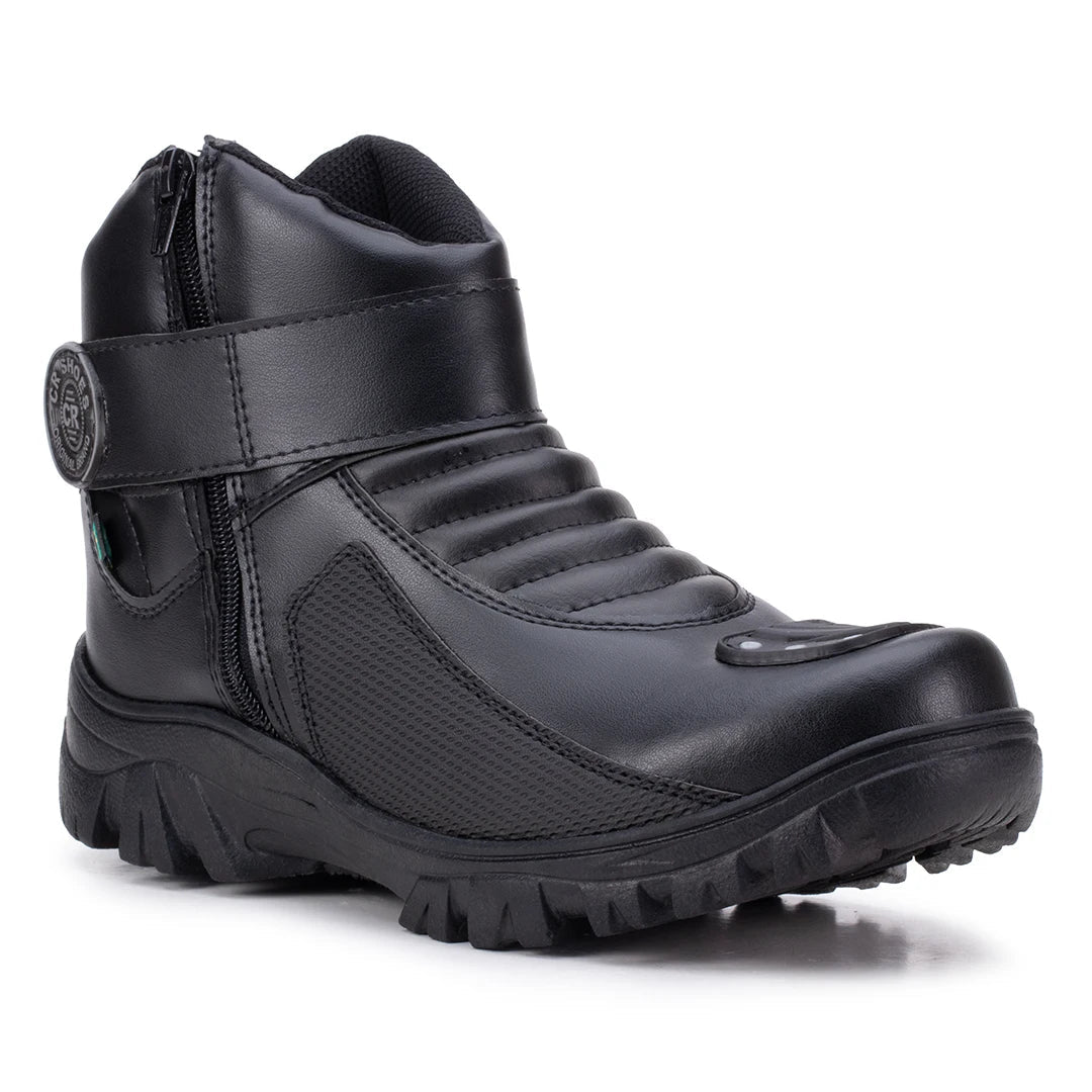 Bota Masculina Biker Militar Monocromática com Zíper Lateral - (Promoção de Inverno 2025)
