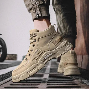 Bota Masculina de Cano Curto Estilo Britânico Antiderrapante Confortável – (Promoção de Inverno 2025)