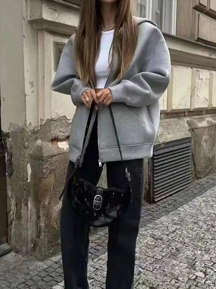 Casaco Feminino com Capuz e Bolsos Oversized - (Promoção de Inverno 2025)