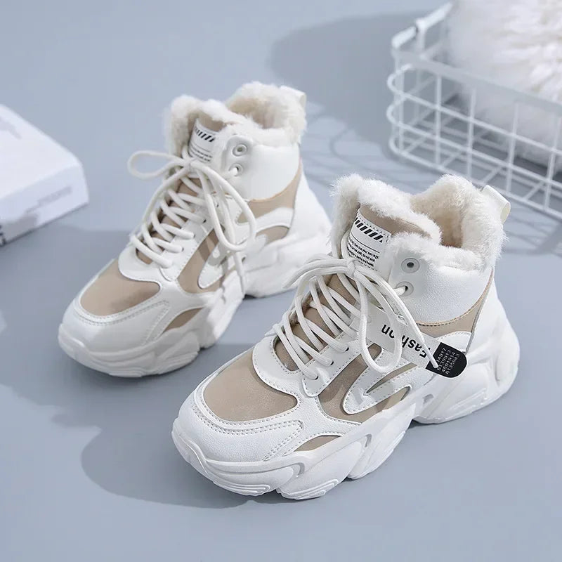 Bota Feminina Para Inverno Estilo Tênis com Forro de Algodão