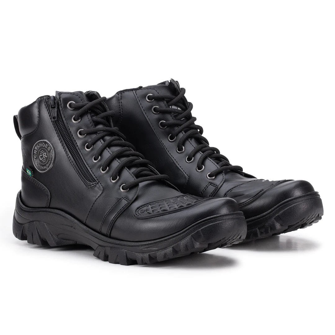Bota Masculina Militar Biker com Zíper Lateral - (Promoção de Inverno 2025)