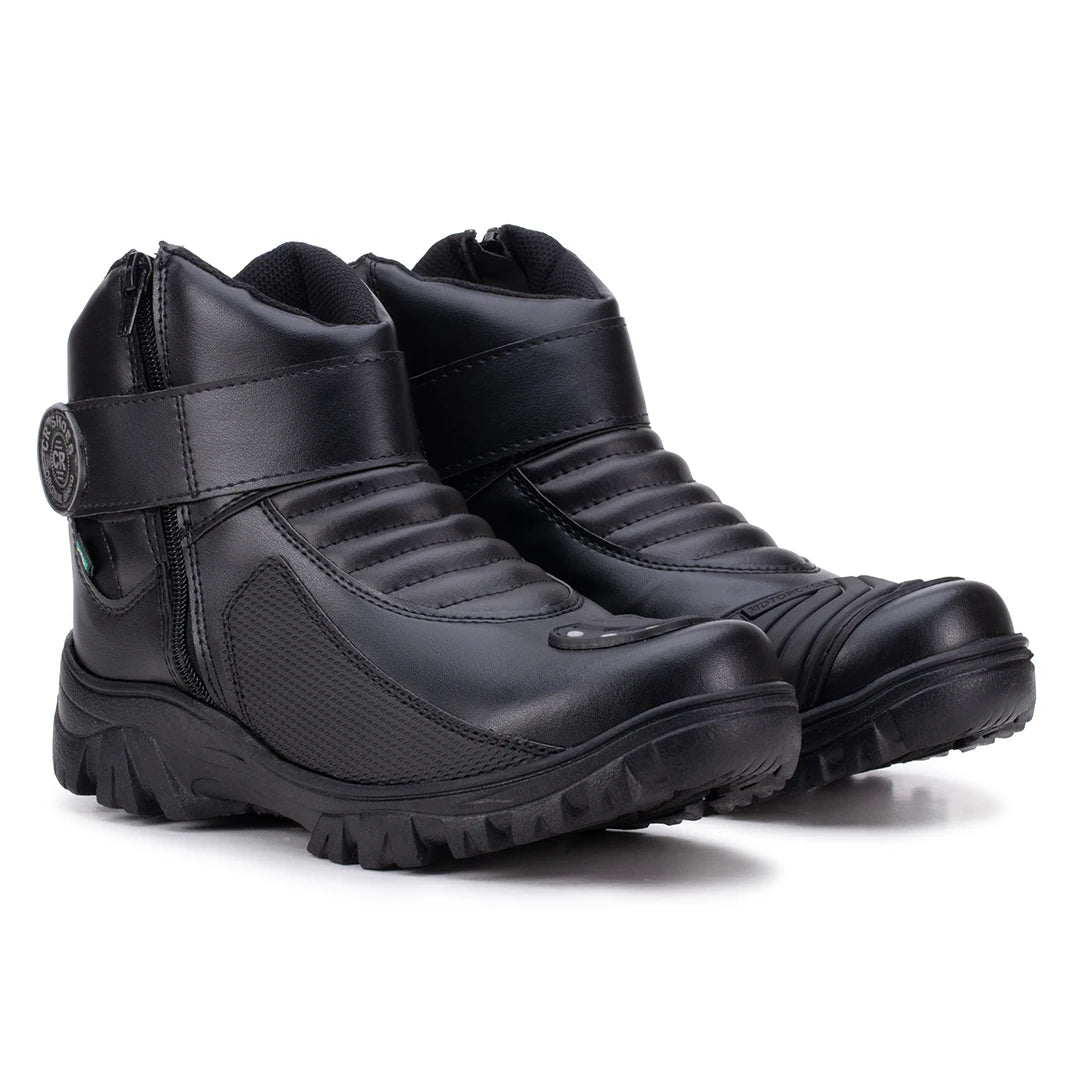 Bota Masculina Biker Militar Monocromática com Zíper Lateral - (Promoção de Inverno 2025)