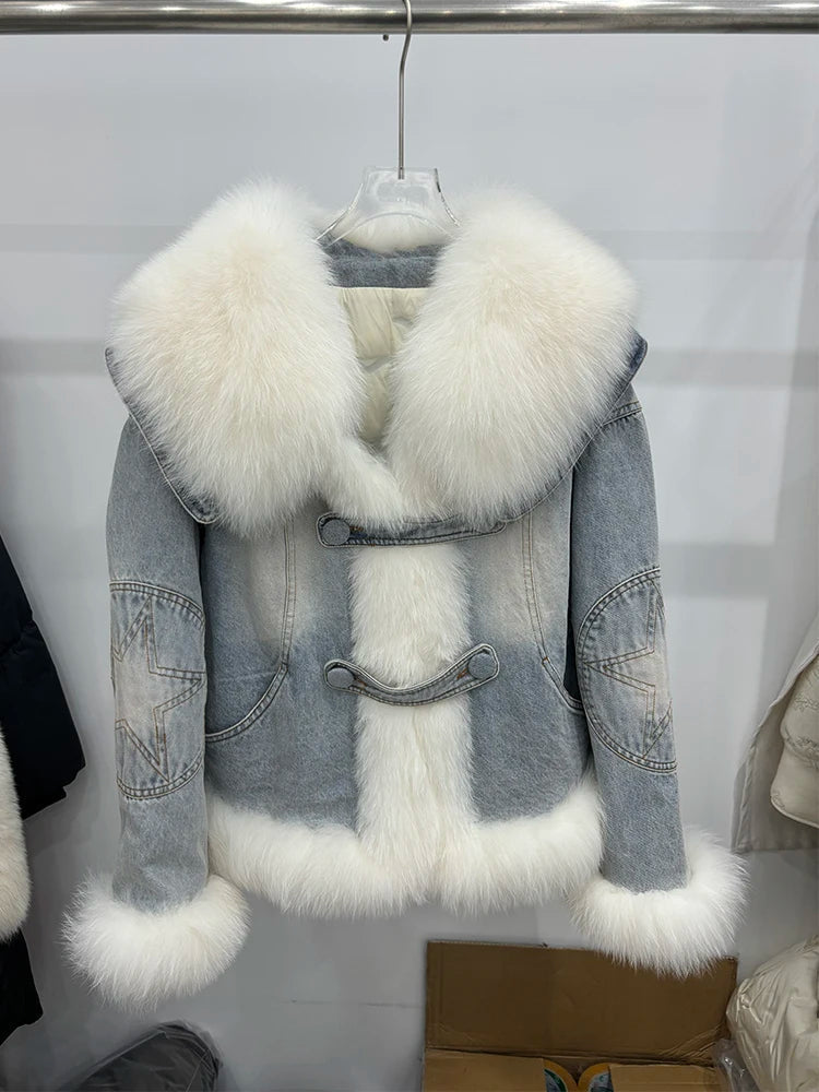 Jaqueta Jeans Feminina com Gola e Forro de lã – (Promoção de Inverno 2025)