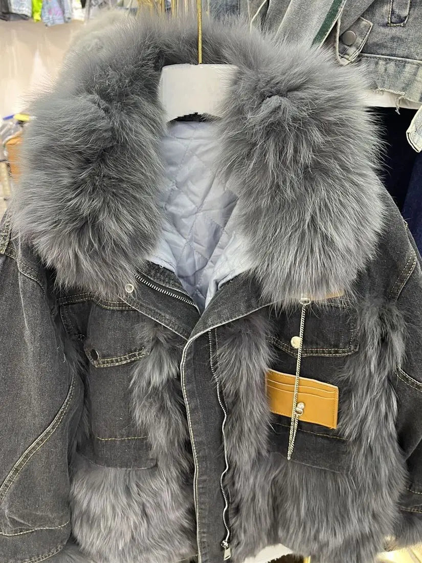 Casaco Feminino Jeans Para Inverno Peluciado Confortável – (Promoção de Inverno 2025)