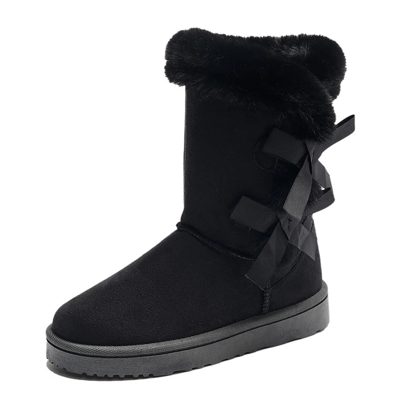 Bota Feminina com Laço Cano Curto Solado Plataforma – (Promoção de Inverno 2025)