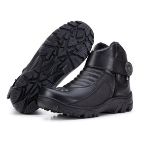 Bota Masculina Biker Militar Monocromática com Zíper Lateral - (Promoção de Inverno 2025)