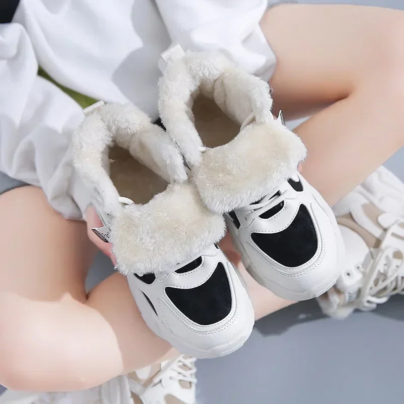 Bota Feminina Para Inverno Estilo Tênis com Forro de Algodão