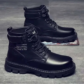 Bota Masculina de Cano Alto Estilo Motoqueiro Impermeável com Design Casual – (Promoção de Inverno 2025)