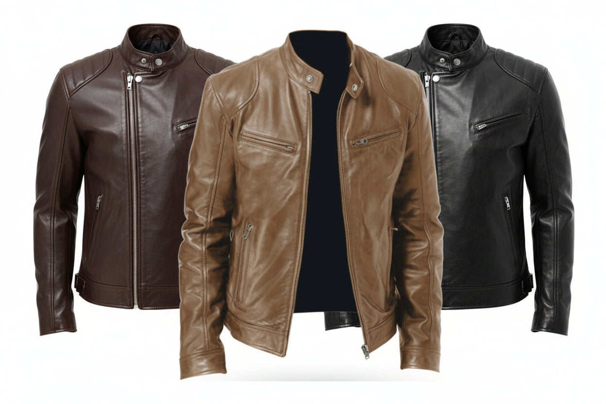 Jaqueta de Couro Masculina Racer