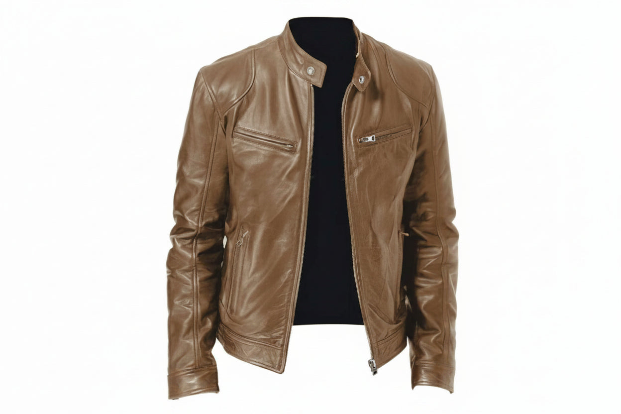 Jaqueta de Couro Masculina Racer