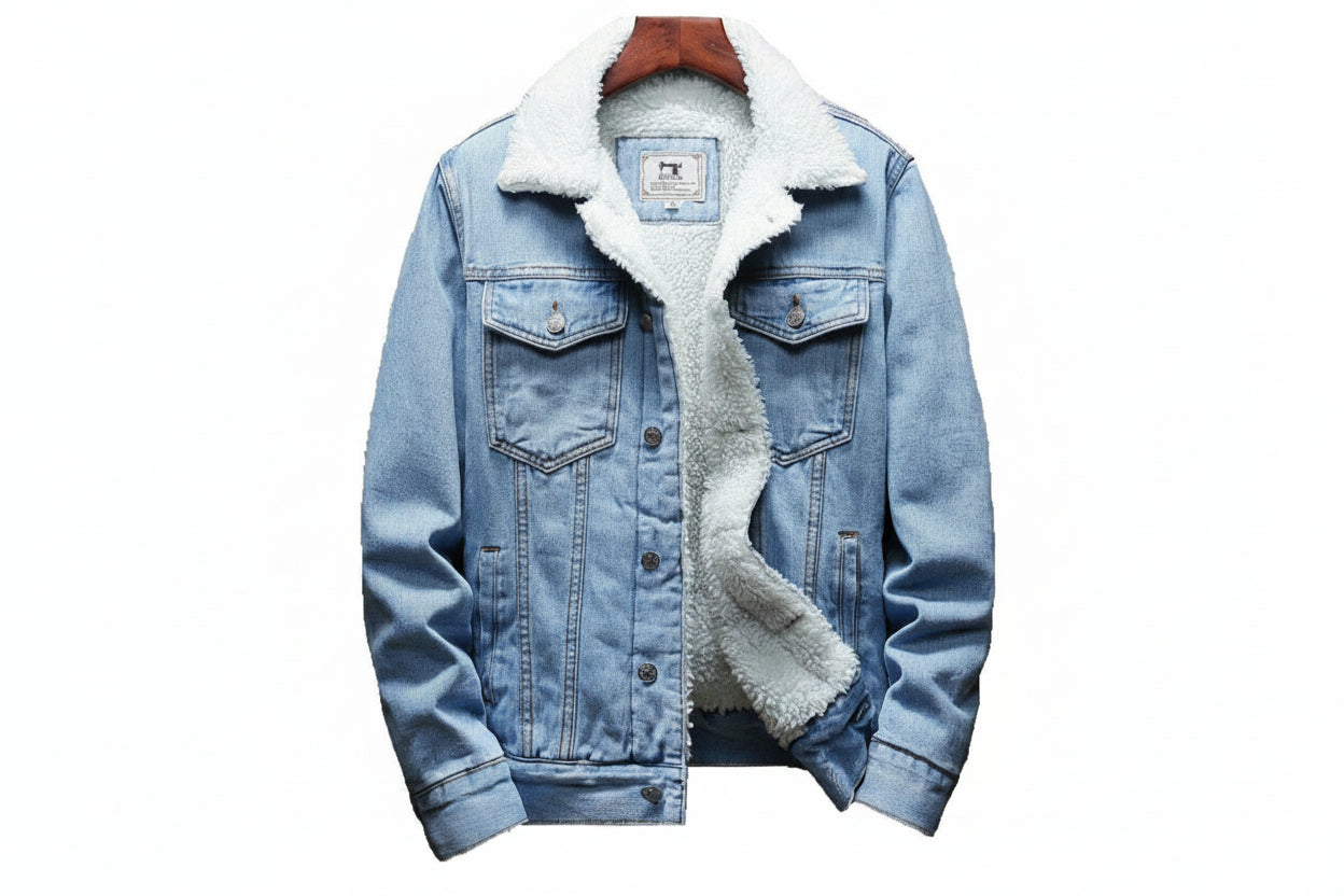 Jaqueta Jeans Masculina Inverno com Lã Interna