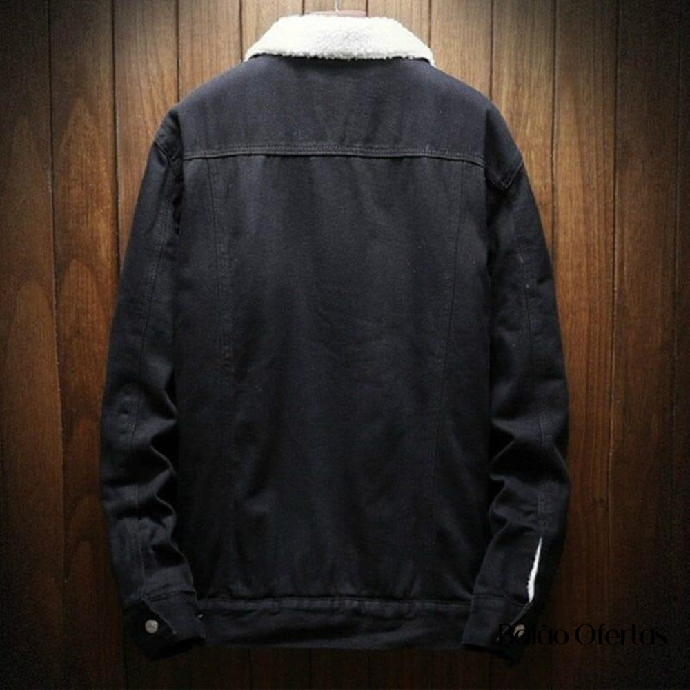 Jaqueta Jeans Masculina Inverno com Lã Interna
