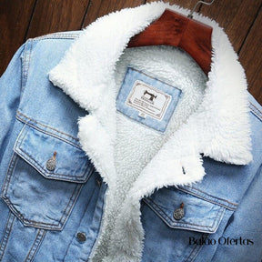Jaqueta Jeans Masculina Inverno com Lã Interna