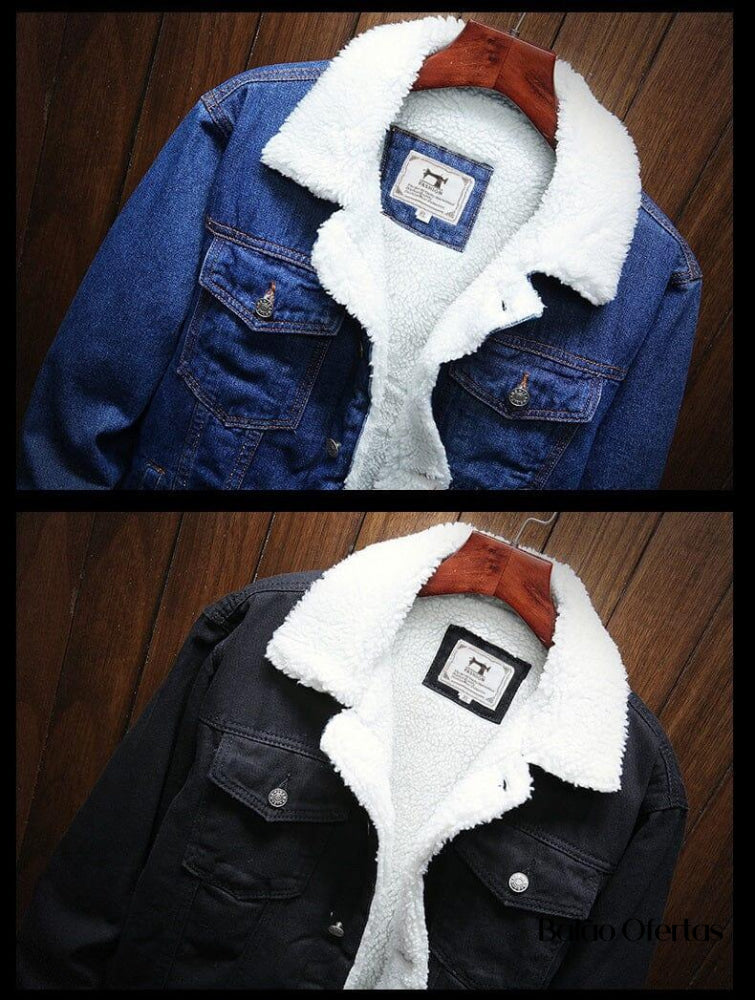 Jaqueta Jeans Masculina Inverno com Lã Interna
