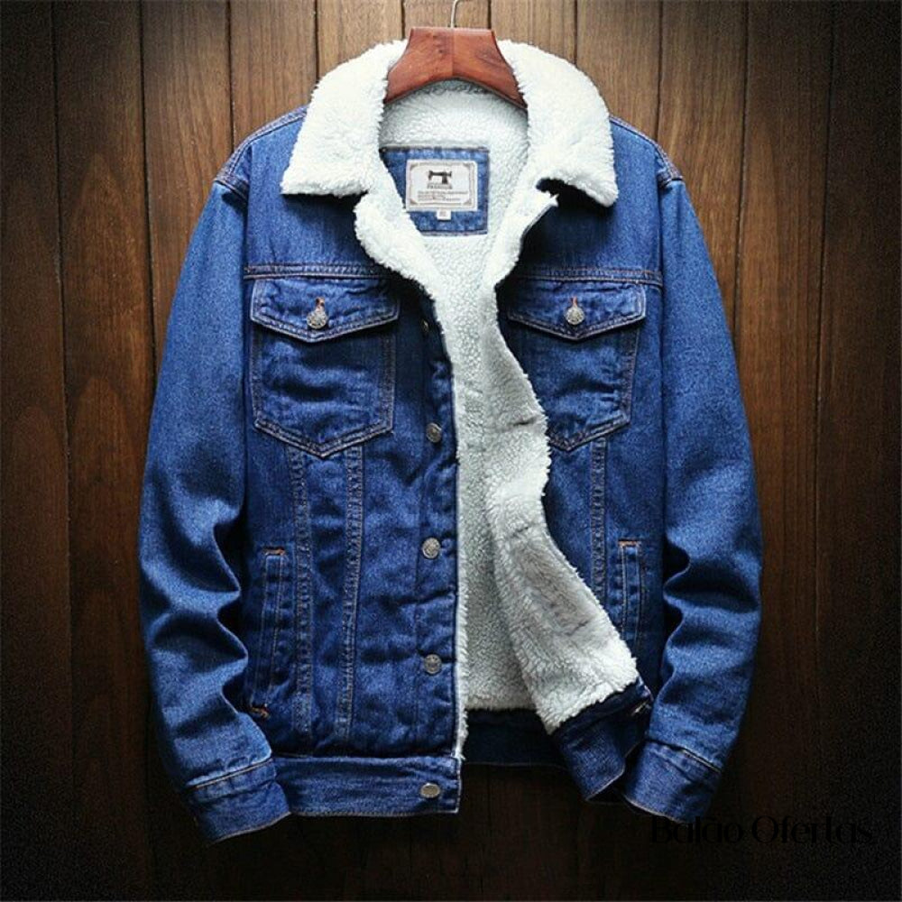Jaqueta Jeans Masculina Inverno com Lã Interna